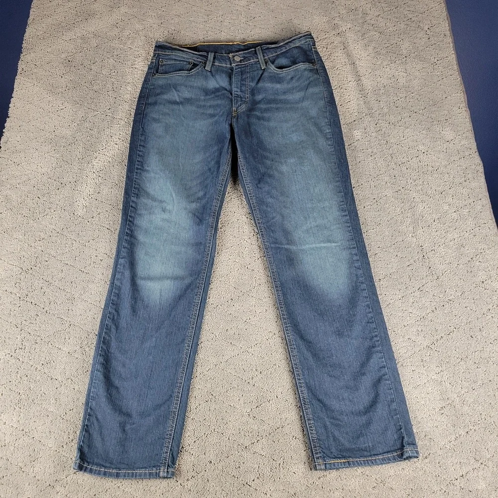 Levis 541 Jeans Mens 33x32 Blue Athletic Fit Tapered Dark Wash Stretch Denim
